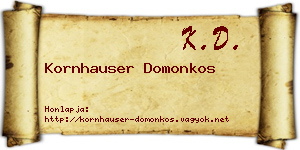 Kornhauser Domonkos névjegykártya